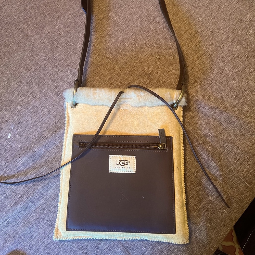 Ugg sheepskin Leather Suede crossover bag shearling